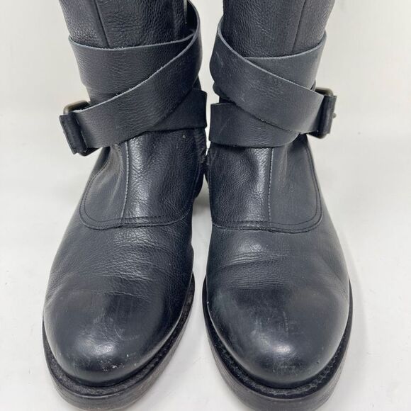 Buttero Women's Riding Tall Boots Wrap Around Buckle Black Leather Size EU 36 - Picture 7 of 12
